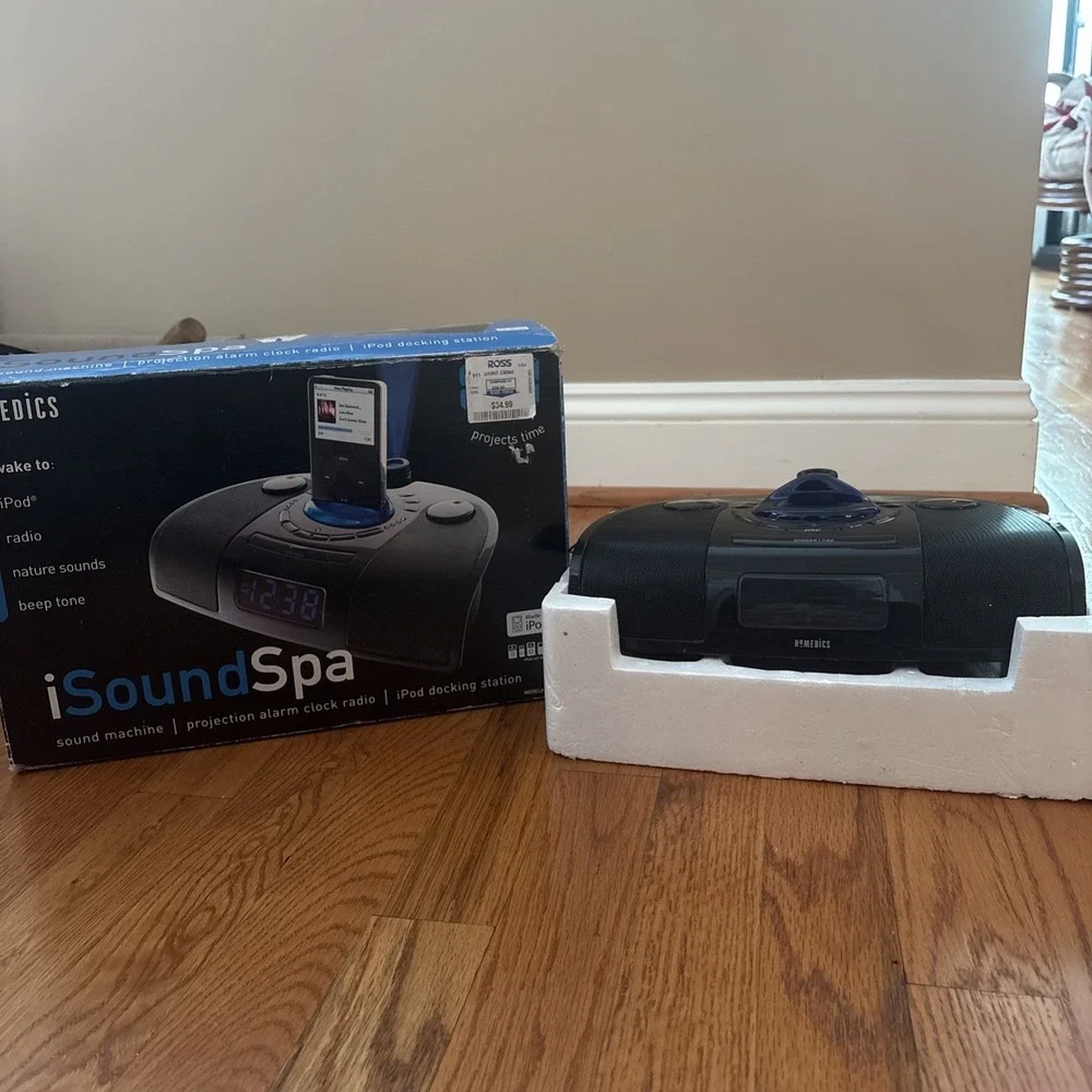 HoMedics SoundSpa SS-7000 ceiling projector iPod docking station alarm clock‎